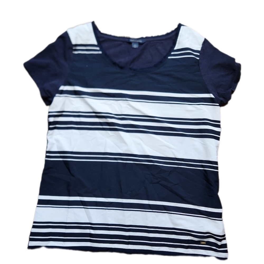 Tommy Hilfiger Blue and white Blouse Size L